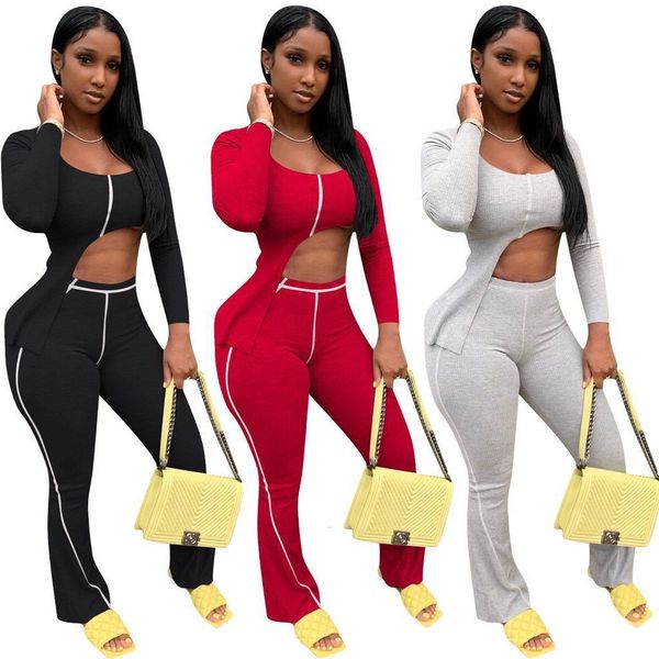 

2020 women's wear high-bounce hole irregular pantsuit two piece set women clothing nightclub 4099