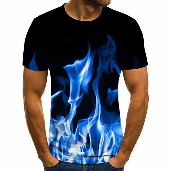 

new flame graphic summer 3d print shirts harajuku plus size hentai men clothing