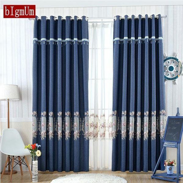 

curtain & drapes flower embroidered chinese luxury curtains bedroom cotton polyester tulle sheer for living room kitchen home textile1