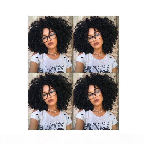 

lady african americ brazilian hair short bob kinky curly black wig simulation human hair kinky curly wig for women