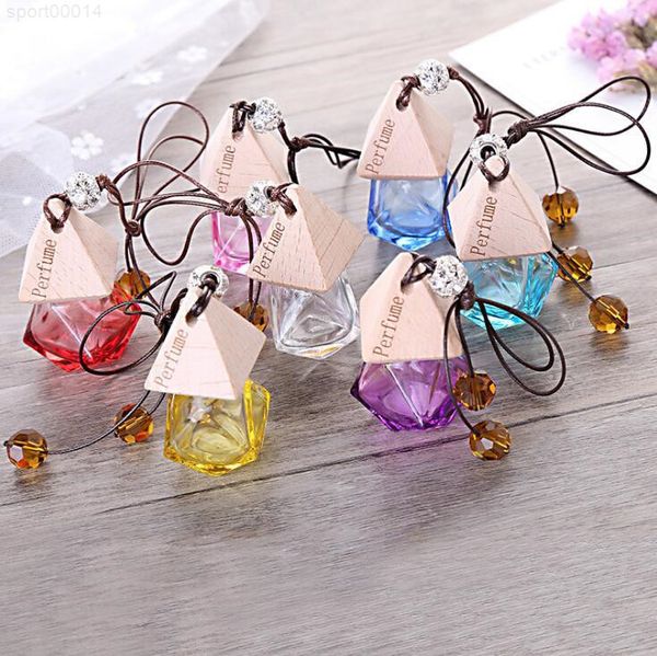 

perfume wood beautiful cap empty refillable bottle hanging cute air freshener carrier car decorate accessories dhd2378