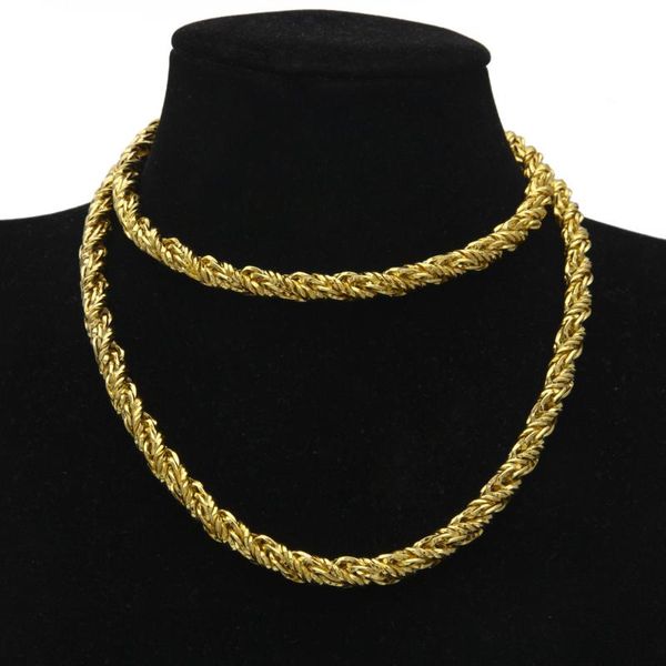 

chains thick 6.5mm thorns rope chain yellow gold filled copper mens long twisted necklace fashion accessories, Silver