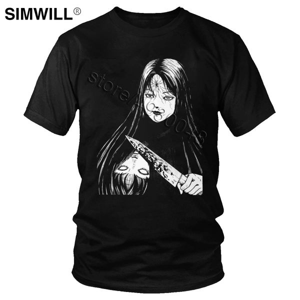 

men's harajuku junji ito novelty japanese kago ga horror uzumaki tomie short sleeved casual tee anime hooded sweatshirt hoodie men t sh