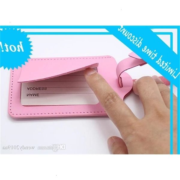 

20pcs 8colors pu leather suitcase luggage tag label bag pendant handbag portable travel accessories fashion optimization