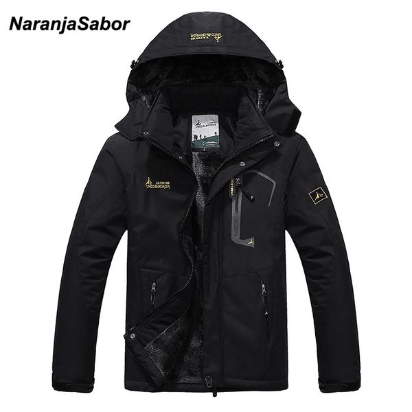

naranjasabor autumn winter mens jackets fleece thick men's coat windbreaker breathable waterproof male mens clothing 6xl t200106, Black;brown