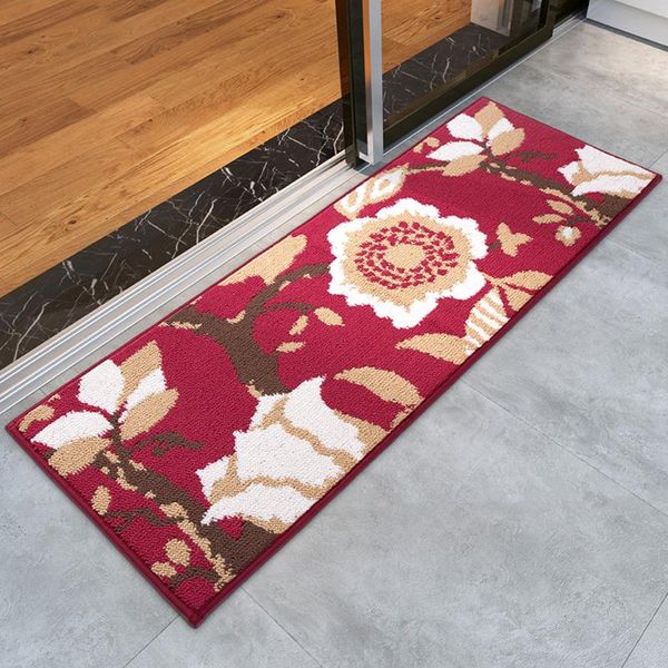 

45x120cm/80x110cm european flower printing super cozy fluffy rug non-slip absorbent bathroom carpets kitchen foot mat door mat