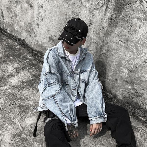 

mens flower embroidery denim jacket fashion men bomber baseball jackets men's jean jacket chaqueta hombre us size m-xxl1, Black;brown