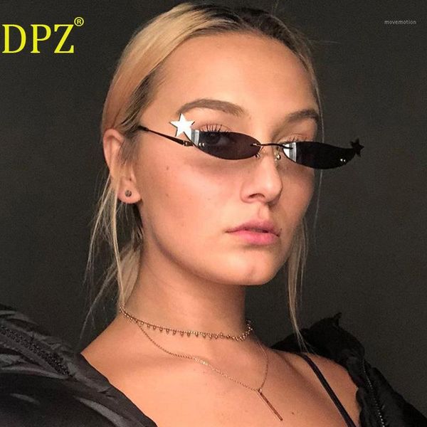 

new 2020 personality small frame ladies cool sunglasses trend street shooting stars fashion glasses1, White;black