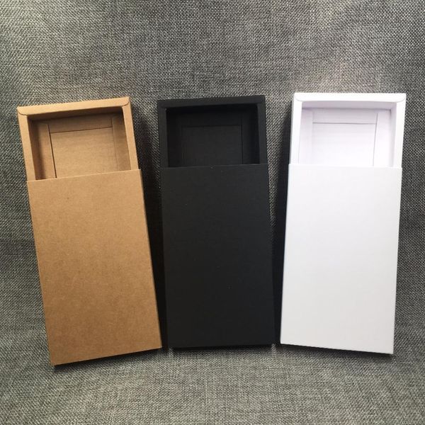 

20pcs lot 11.582.2cm brown black white kraft paper boxes drawer box phone gift craft soap box jewelry storage box wmtgyl bdesybag