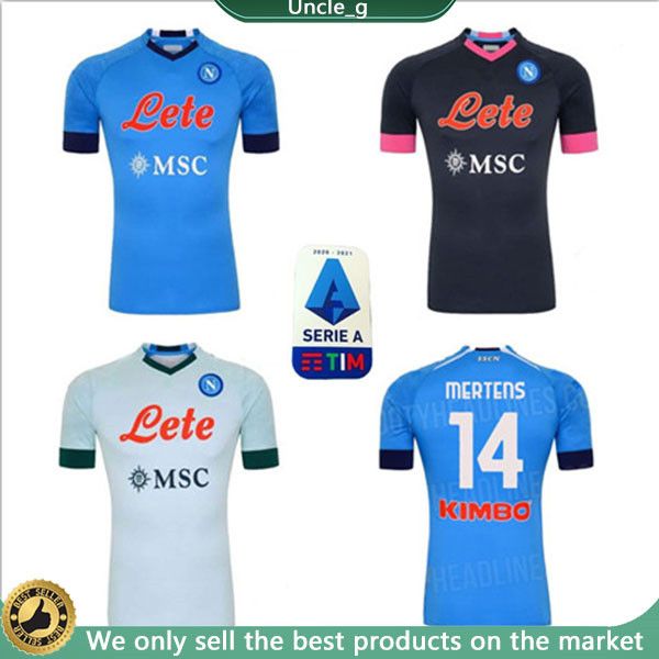 

2021 футбол джерси napoli # 24 insigne # 14 мертенс 20 21 мужчины домой синий футбол рубашка заказного 3-й форменных черный футбол новая мод, Black;yellow