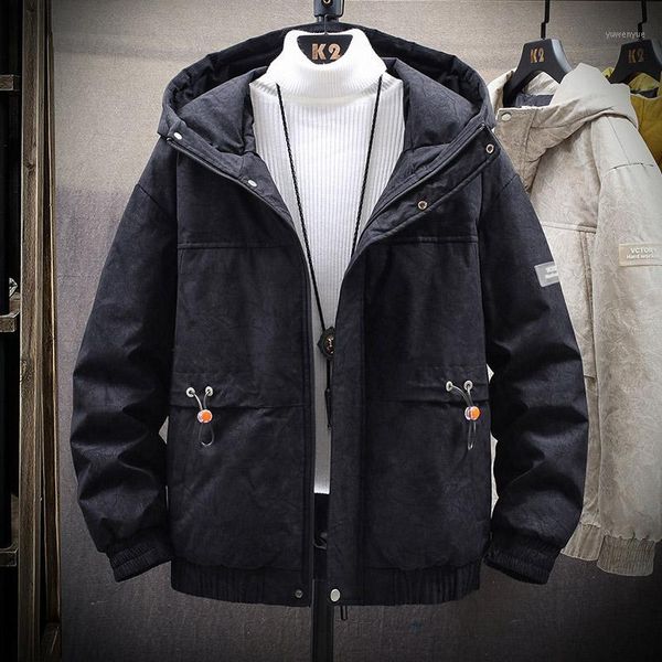 

man han edition bread served a hooded brief paragraph coat winter new clothes down cotton-padded jacket winter jacket coat1, Black