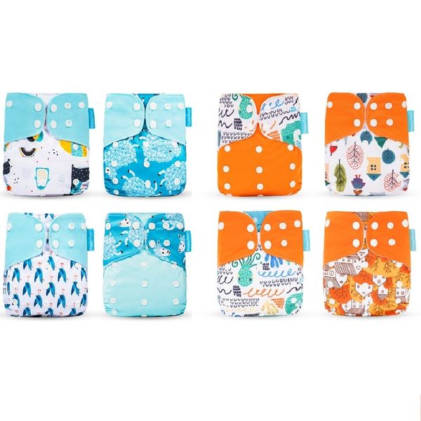 

happyflute os pocket diaper 8pcs diape+8pcs microfiber insert washable &reusable baby nappy adjustable baby nappy cover 1016