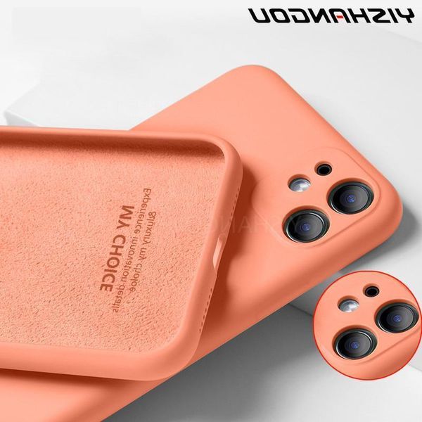 

luxury soft liquid silicone for 11 pro max xs x 7 8 6 s 6s plus xr se 2020 slim cover iphone 12 candy color case
