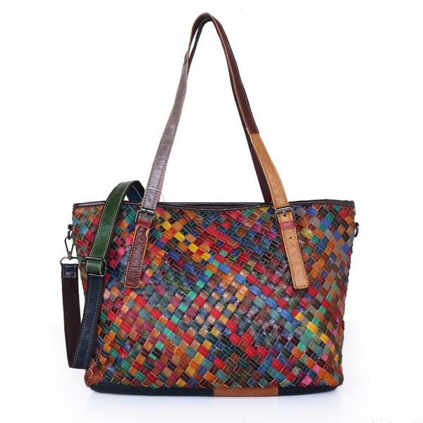 

ginyezi woven women's hand made leather handbag women's shoulder bag sling bag large capacity mail and hand