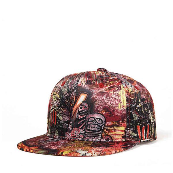 3D graffiti snapback fêmea boné de beisebol liso borda hip hop homens desenho padrão cubeta chapéu 2021