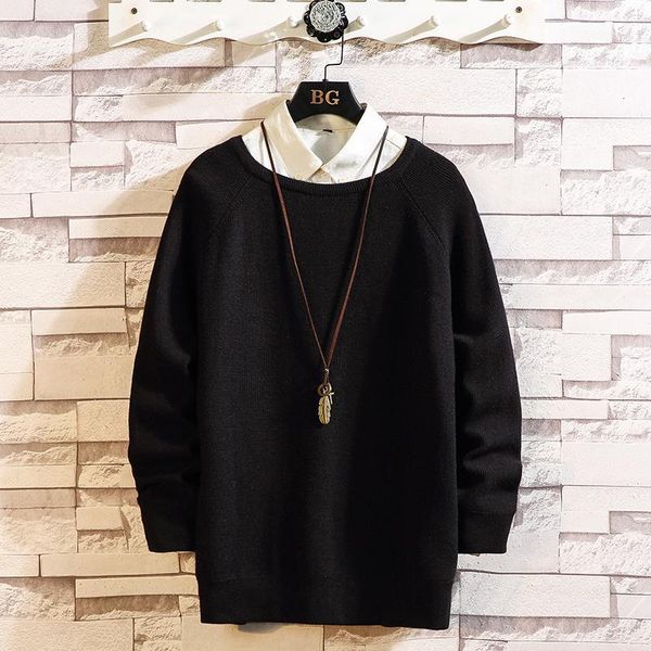 

black christmas knitted long sleeves men's sweaters winter clothes 2020 japanese style casual designer oversize pullovers1, White;black