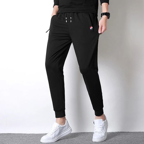 

2021 new spring autumn jogger zipper pockets elastic waist men's trousers homme casual pants men sweatpants cotton z2m7, Black