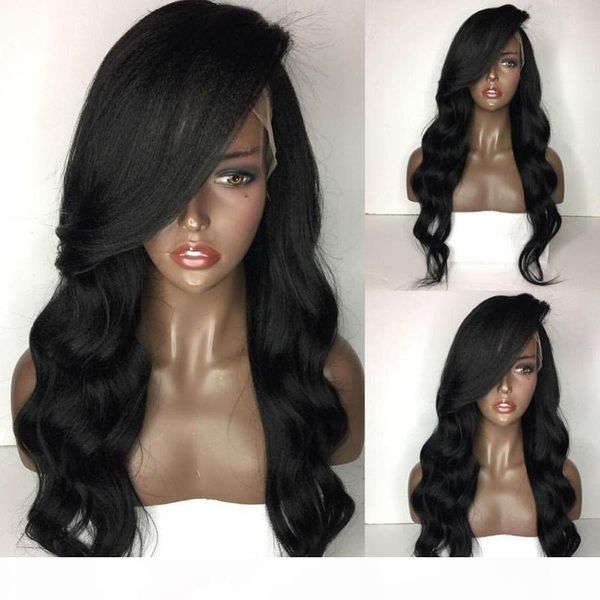 

кружева фронт человеческих волос парики с ребенком волос pre щипковых hairline бразильский remy шнурка объемной волны полный человеческих во, Black;brown