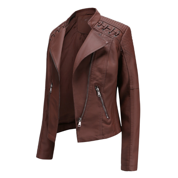 

women pu leather jacket female slim autumn coat casual motorcycle jackets fashion streetwear punk outerwear brand clothing, Black