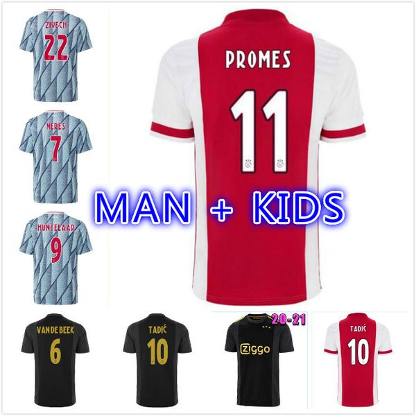 

ajax 20 21 fc groningen soccer jerseys third 50th anniversary robben 2020 2021 huntelaar neres van de beek tadic men kids football shirts, Black;yellow