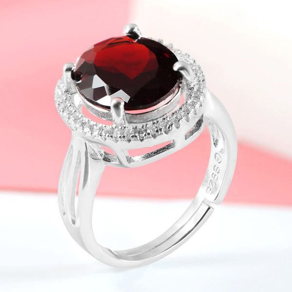 

925 silver garnet ring, Golden;silver