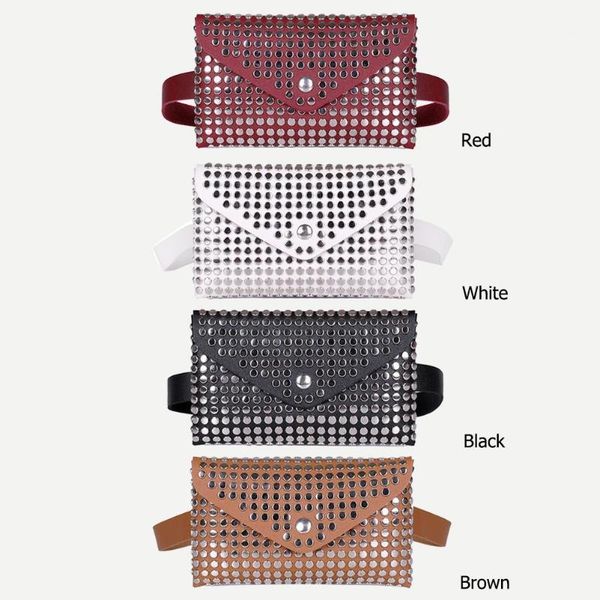 

rivet flip leather shoulder clutch women waist pack chest crossbody bag1