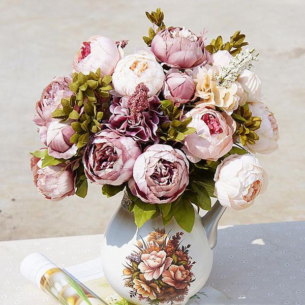 

decorative flowers & wreaths silk peony artificial european autumn fall decoration wedding home party fake flower