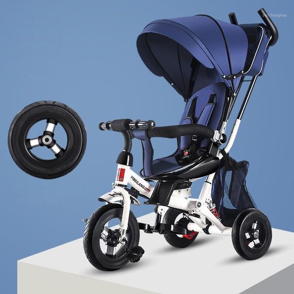 

strollers# folding baby tricycle three wheel bicycle stroller swivel seat for children cart1