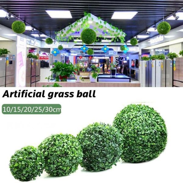 

artificial milan grass ball simulation green plants ball fake flower for wedding home shop window l office diy decoration1