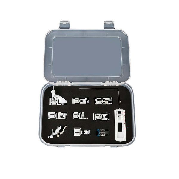 

11 шт. нажмите кнопки набор мультифункциональные домашние бытовые швейные машины, плетеные слепые строчки дерговые прижимные набор для ног h