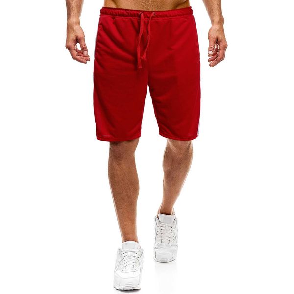 

summer new men's sports lace up side stripe casual shorts for men, White;black
