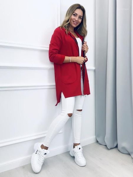 

women plain fleece coat sports zip up jacket outwear us long sleeve solid casual autumn spring1, Black;brown