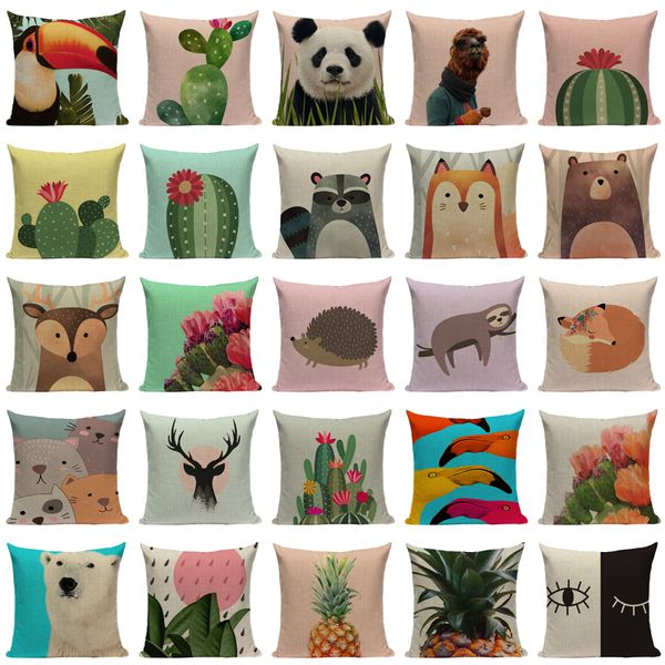 

animal cushion decorative pillows panda bird fox cushion cover 45cmx45cm square sofas printing pillow cover custom throw pillows