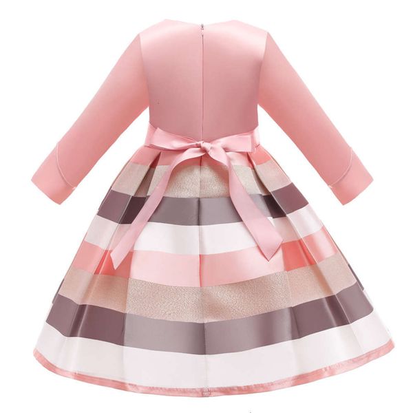 

2020 girls' winter autumn new and long sve princs children's striped drsqzt4, Red;yellow