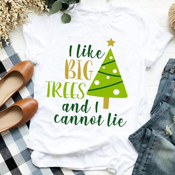 

women cartoon tree star style 90s new year holiday merry christmas clothes ladies graphic print tee tshirt female t shirt, White