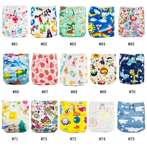 

new store promotion 10pcs washable cloth diaper baby reusable diapers prints babyland baby microfleece nappy pocket style 201119