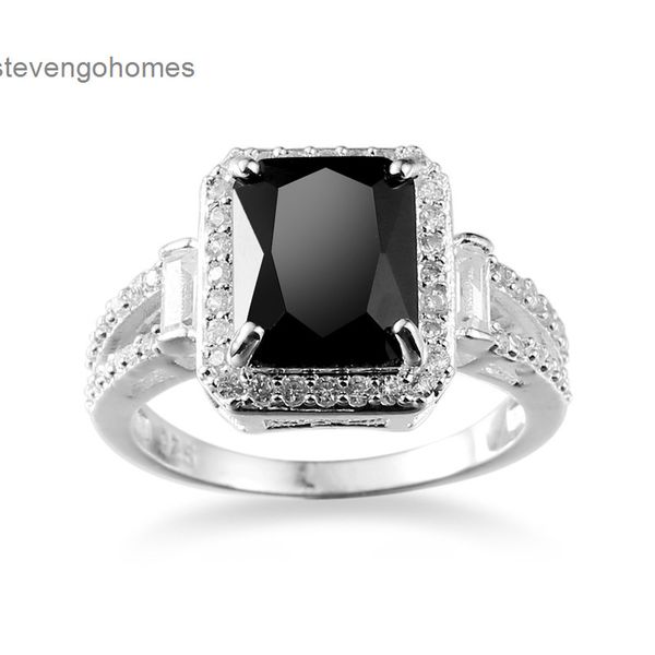 

ring lovers fashion black zircon creative jewelry, Silver