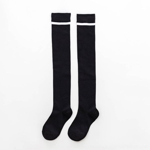 

pnqfj осени цветой зимы женской длина до колен ю.к. носки из чистого хлопка вязаных чулок твердых и высоких чулки один-бара студенческих нос, Black