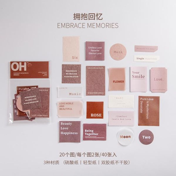 

40шт лот алфавит наклейки многоцветность литературы и искусства украшения простой скрапбукинг альбом канцелярские наклейки эстетическая bbyr