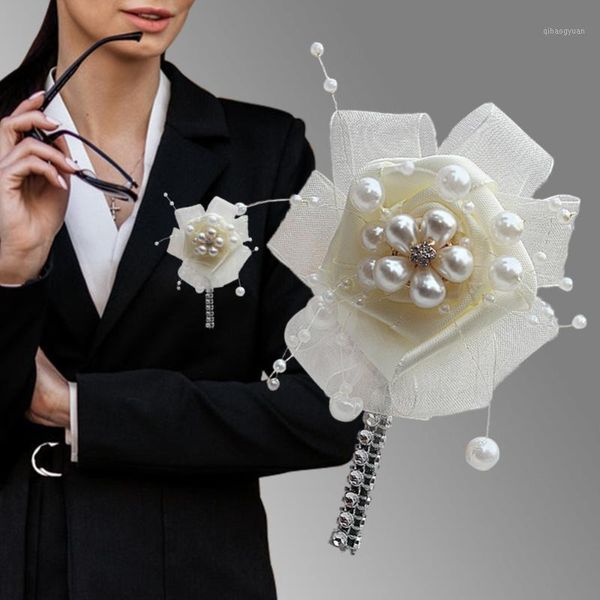 

5pieces/lot wedding flower groom groomsman boutonniere party prom corsage custom handmade ribbon rose men suit brooch flowers1