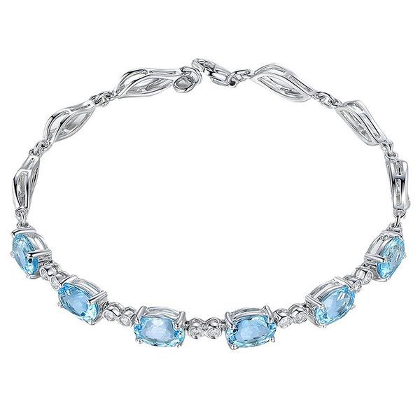 

link, chain blue bracelet for women wedding party rhinestone bracelets jewellery accessories, Black