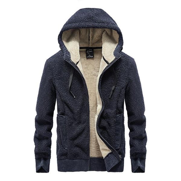

large size 6xl 7xl 8xl warm fleece jackets outwear sportswear brand male casual solid color man hoodies sweatshirt, Black