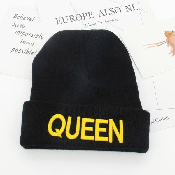 

король и королева зимняя ребристая вязаная шапка сплошной цвет skullcap мешковатый ретро лыжный рыбак докер beanie hat slouchy bbycvb alice, Black;white