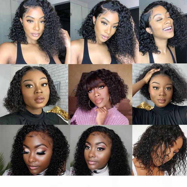 

10a brazilian water wave 360 lace frontal wig 150% density lace front human hair wigs water wave, Black;brown