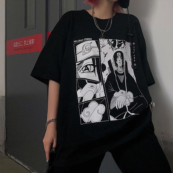 

harajuku streetwear одежда женская летняя мода футболки корейский ulzzang аниме printed майка пара сыпучие черная рубашка top, White