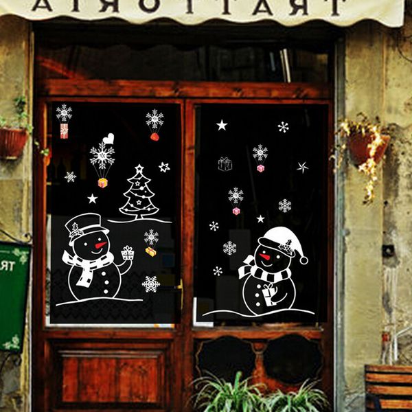 

glass christmas snowman vinyl removable window diy wall stickers decal home decor sale