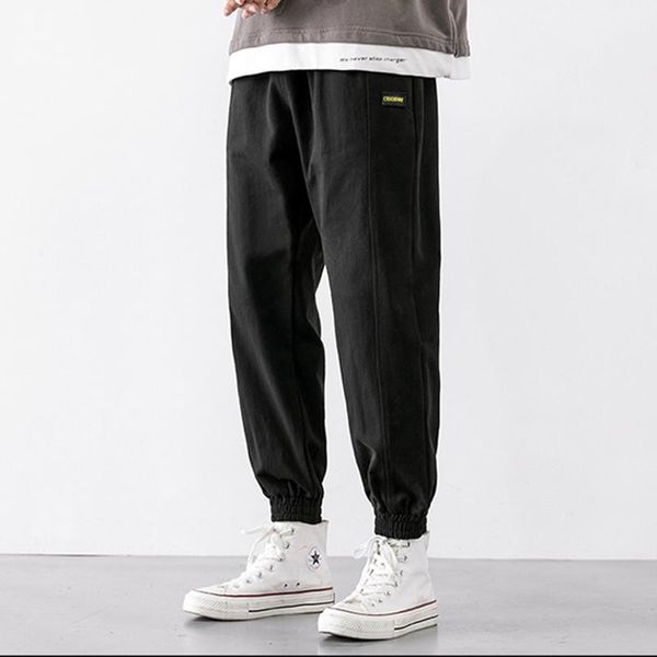 

2020 spring summer casual pants men elastic waist ankle-length men harem pants sweatpants street wear, Black