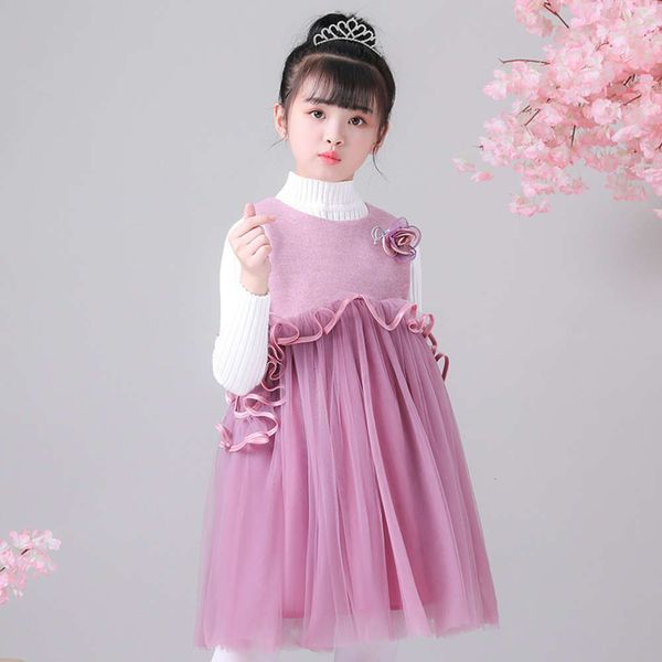 

vt autumn 2020 new girl's rabbit drs small, medium and large children's cloth shawl yarn winter princs skirt tcvruymk, Red;yellow