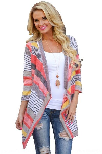 

ercm0 striped irregular 2019 new irregular stitching cropped sleeve cardigan hem hem 2019 coat new striped stitching cropped sleeve cardigan, White;black