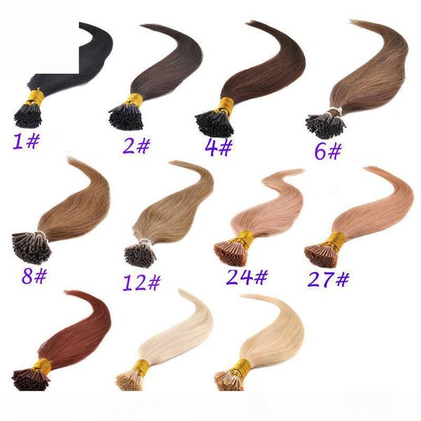 

100g pack 1g s 16''18''20''22''24'' 100% human hair i tip hair extensions remy indian fact, Black